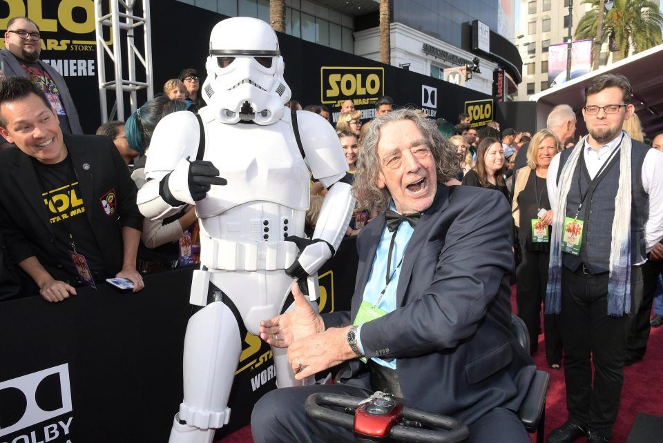  Peter Mayhew, who played Chewbacca in the original movies, posed with Stormtroopers