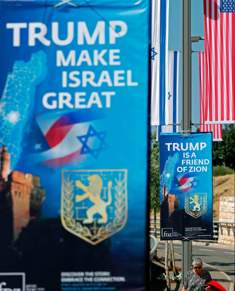  Jerusalem was today decked out in signs hailing Donald Trump