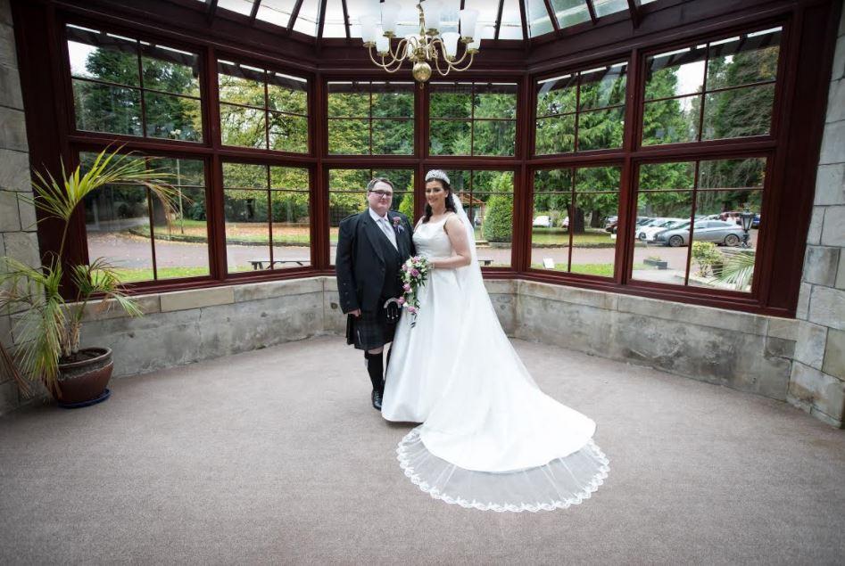 Caitlin and Bobby on their wedding day