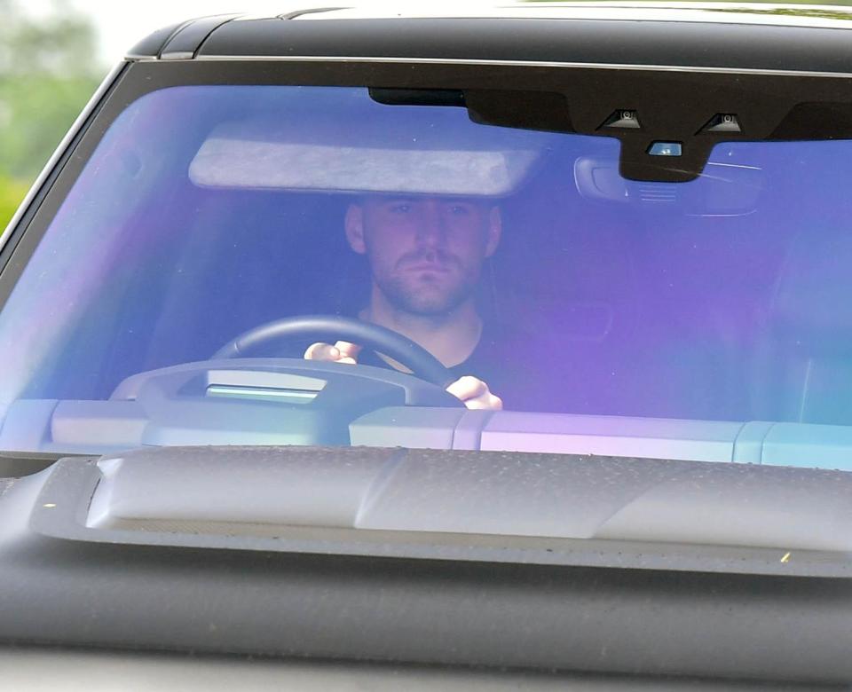  Luke Shaw was another Manchester United star seen driving to training ahead of Sunday's showdown