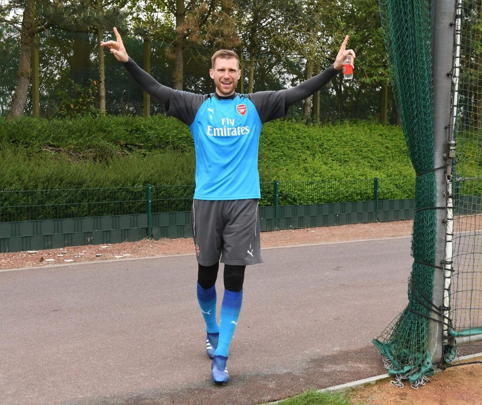  Per Mertesacker looked happy to be going into full-time coaching after this season