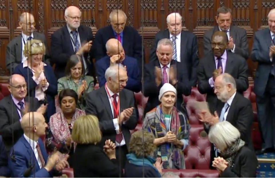  Dame Tessa receiving a standing ovation at the House of Lords after speaking about her diagnosis