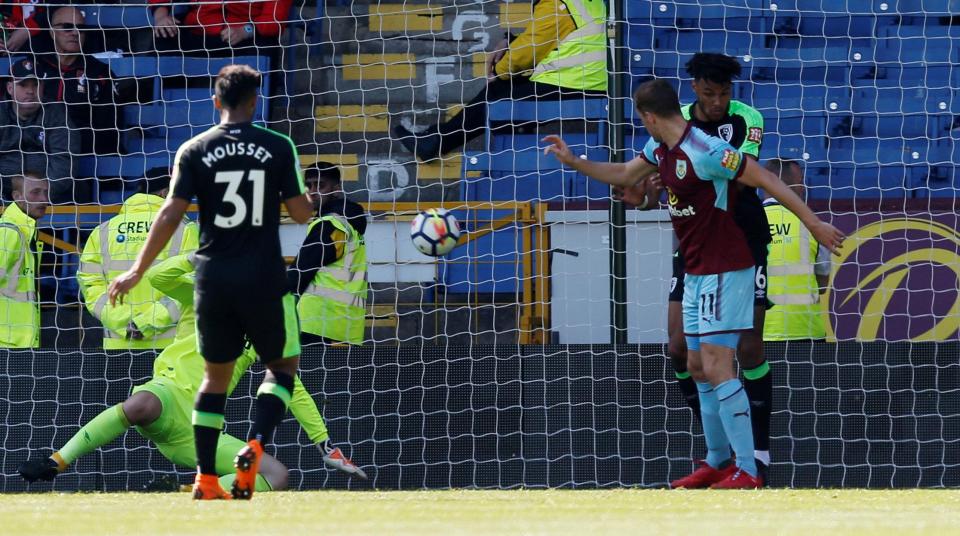  Burnley striker Chris Wood opened the scoring against Bournemouth at Turf Moor