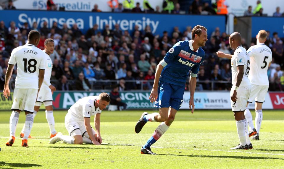  Relegation hit Peter Crouch hard but he earned his celebration