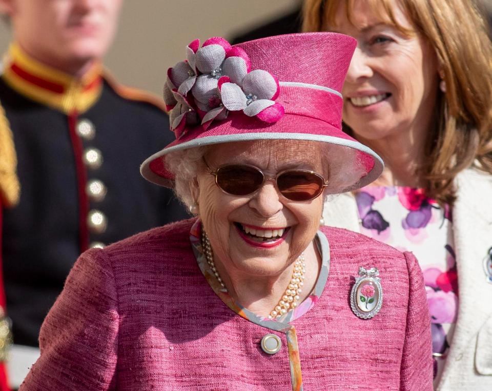  The Queen protected her eyes from the sun on the final day of the Royal Windsor Horse show last month