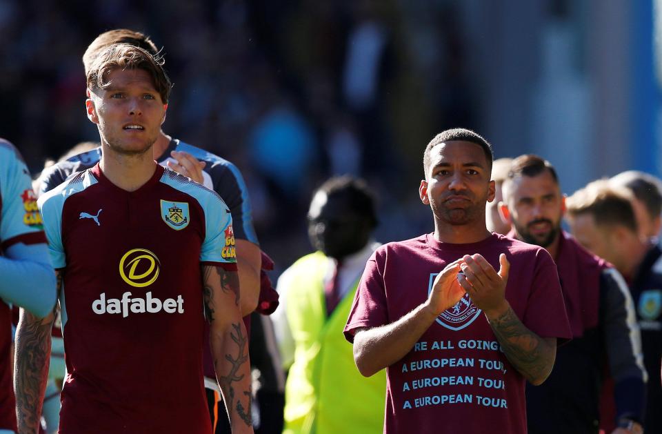  Aaron Lennon and his Burnley team-mates have qualified for the Europa League