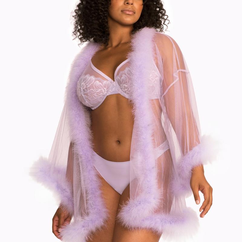 Sheer fluffy robes are all we’re dreaming of