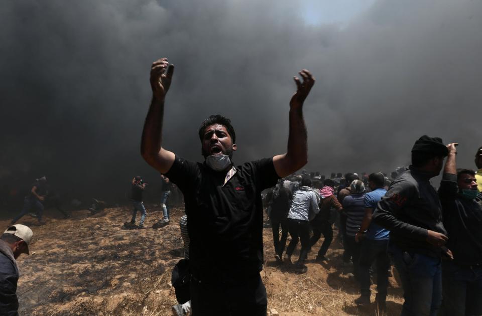  Dozens of protesters have been injured today along Israel's border with Gaza