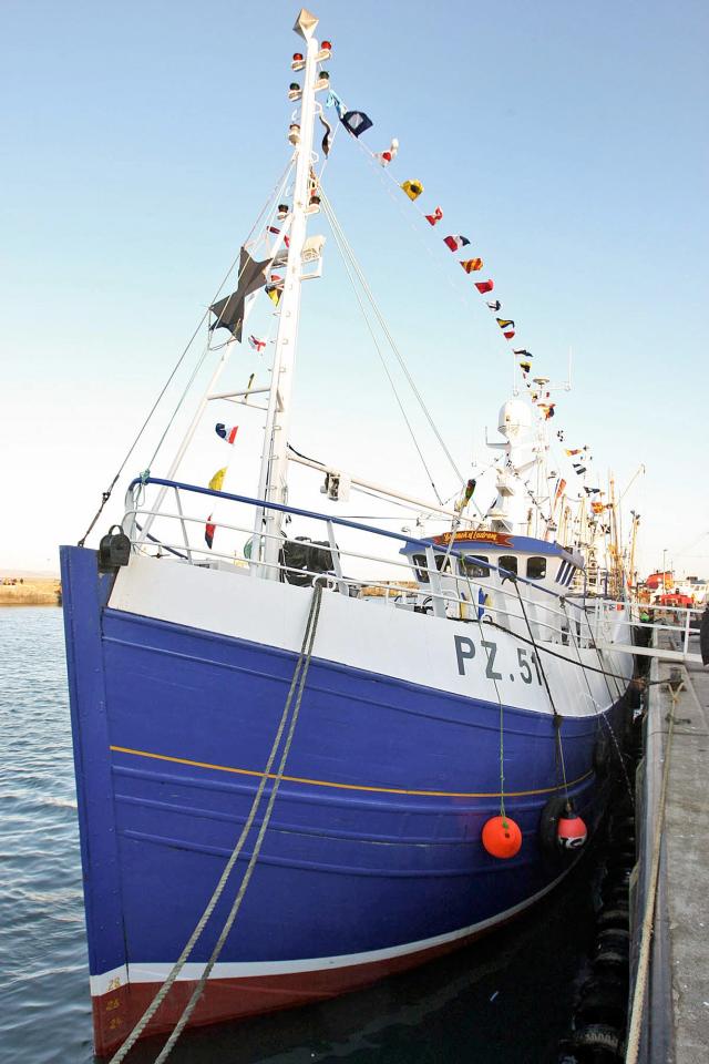  The trawler 'Govenek of Ladram' which netted the shark