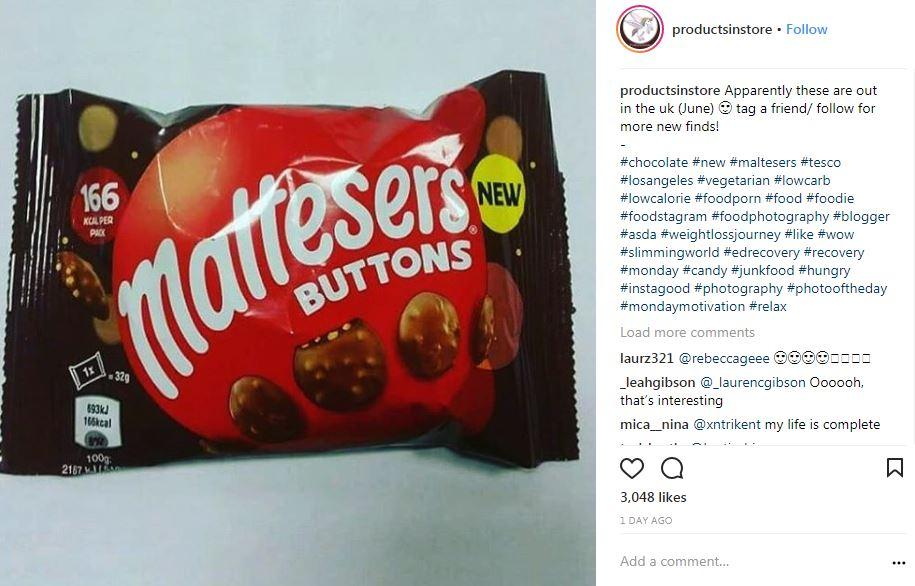  Instagram sites ProductsInStore posted a picture of what looks like the new Malteser Buttons