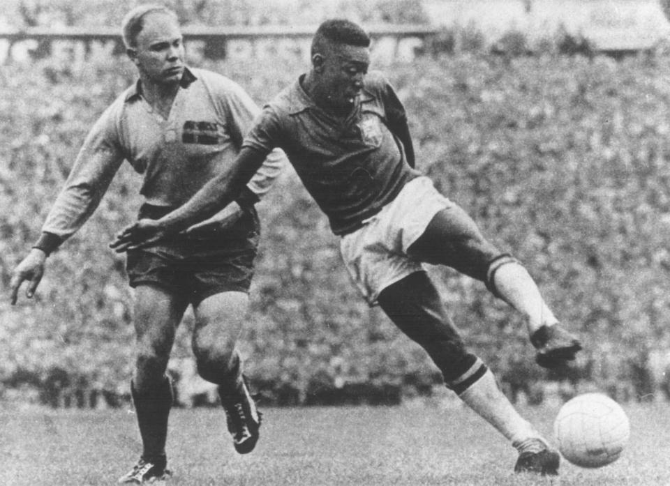  Pele scored twice in the 5-2 World Cup final win over Sweden in 1958