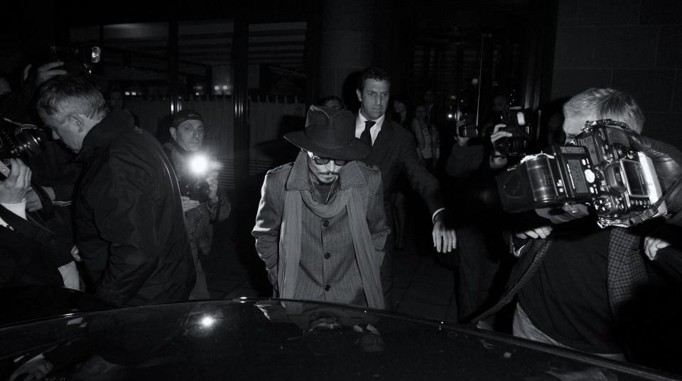  American actor Johnny Depp was photographed leaving Cipriani restaurant in London's Mayfair