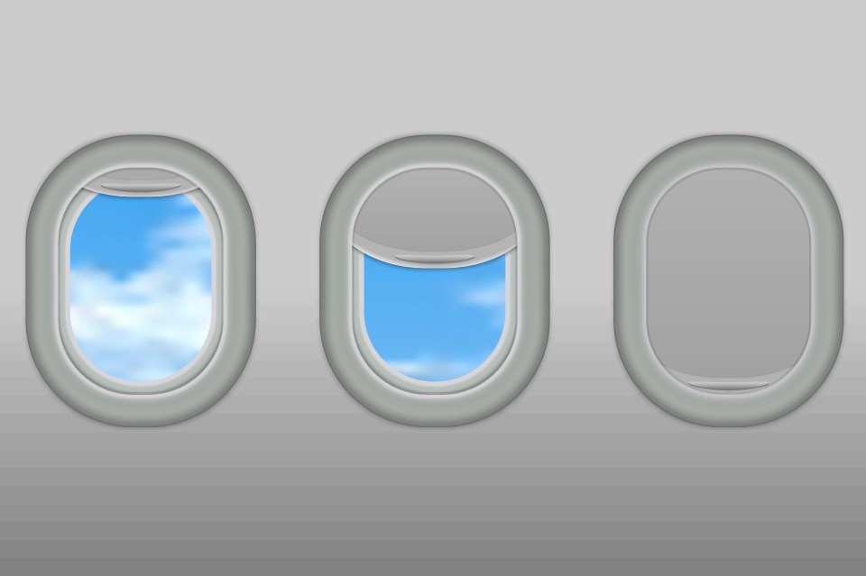 Window shades have to be up so that staff can see what’s happening as the plane lands – and so that people can see in in the event of an emergency