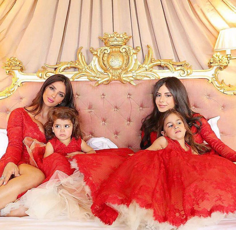  Daniella Semaan's daughters Lia, Capri and Maria were the bridesmaids for the wedding at Cliveden House in Berkshire