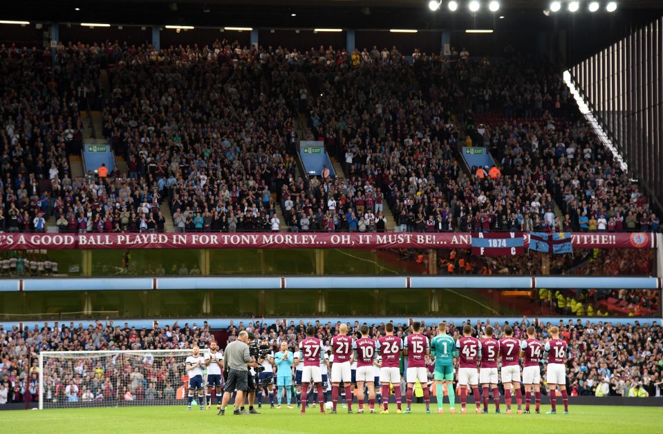  Villa Park erupts into applause as players and fans remember Jlloyd Samuel