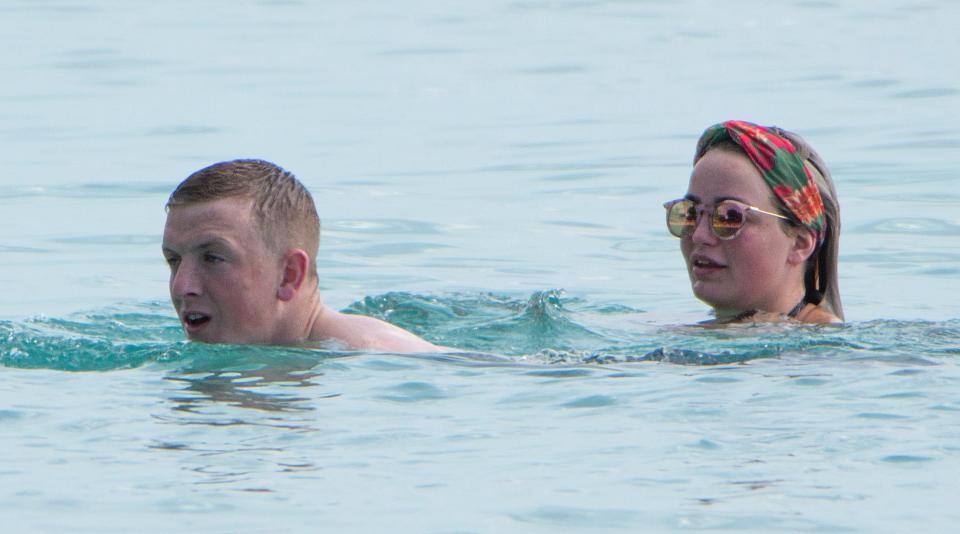  Everton's Jordan Pickford has been selected but he might not have time for too many relaxing dips with university graduate girlfriend Megan Davison