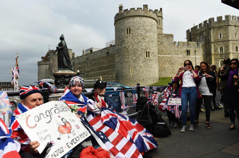  Excited fans were pictured today at Windsor Castle