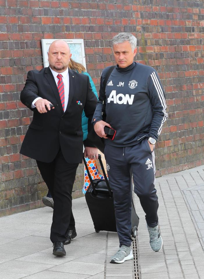  Jose Mourinho makes his way into Stockport train station