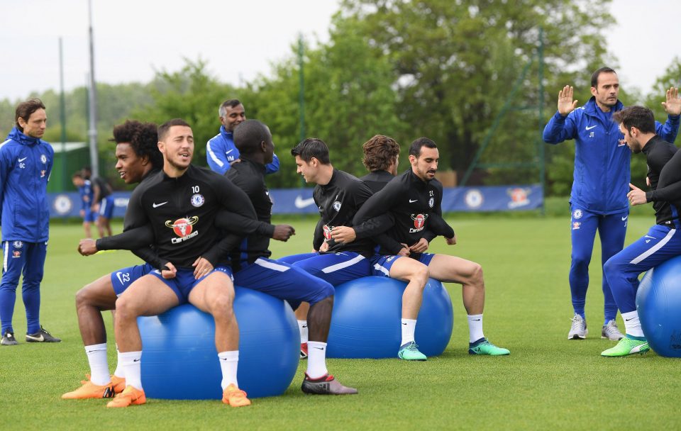  Chelsea were working out on the day United got the train to London ahead of the FA Cup final