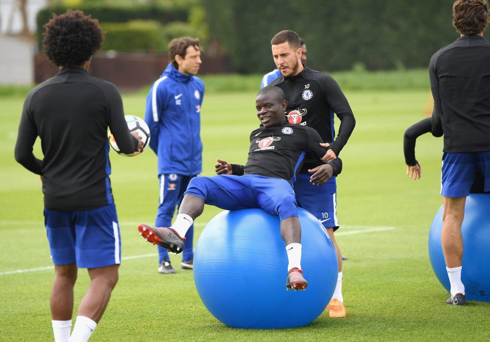  N'Golo Kante looked to be enjoying himself ahead of Blues trip to Wembley