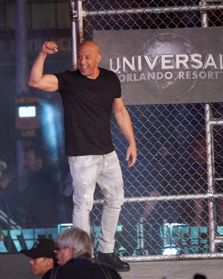 Vin Diesel was there to greet the first people to try out the ride