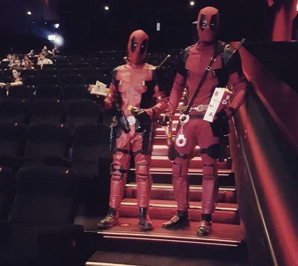  Alessandro Botta and his pal Christian are pictured dressed up as Deadpool