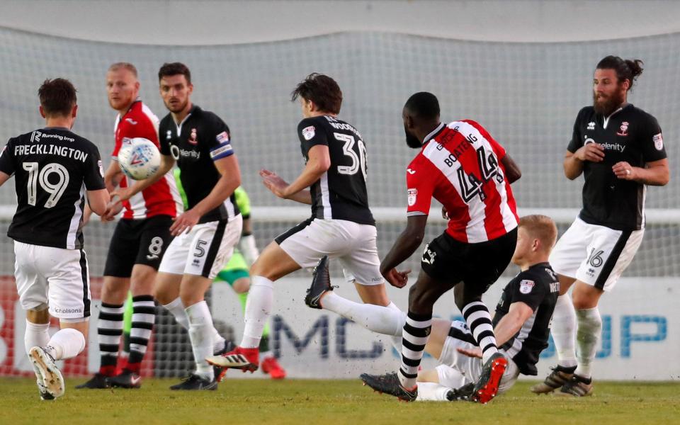  Boateng went on a mazy run before firing home for Exeter