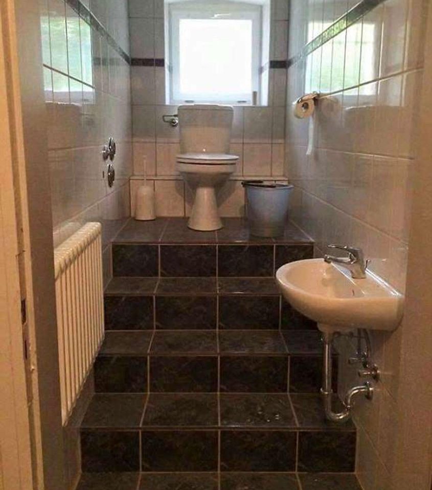  This toilet is not exactly what you might call wheelchair friendly