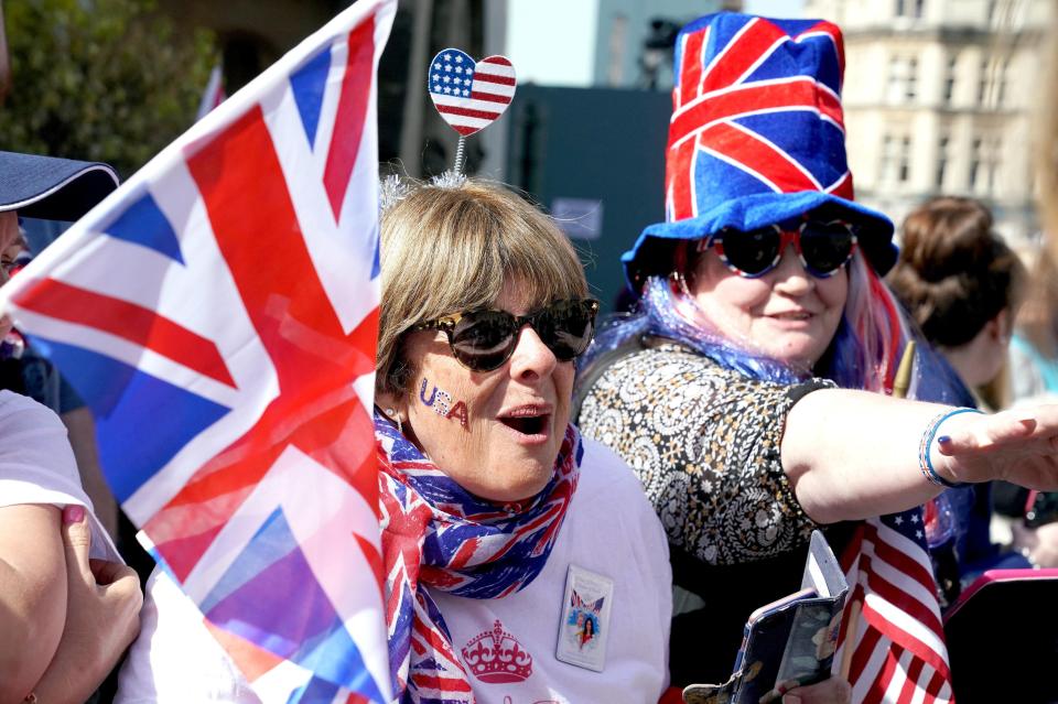 Many have embraced the red, blue and white colours of the Union Jack