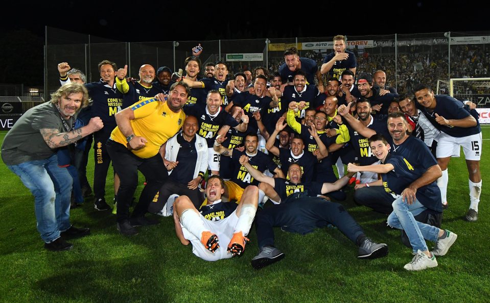  Parma celebrated promotion back to the Italian top-flight