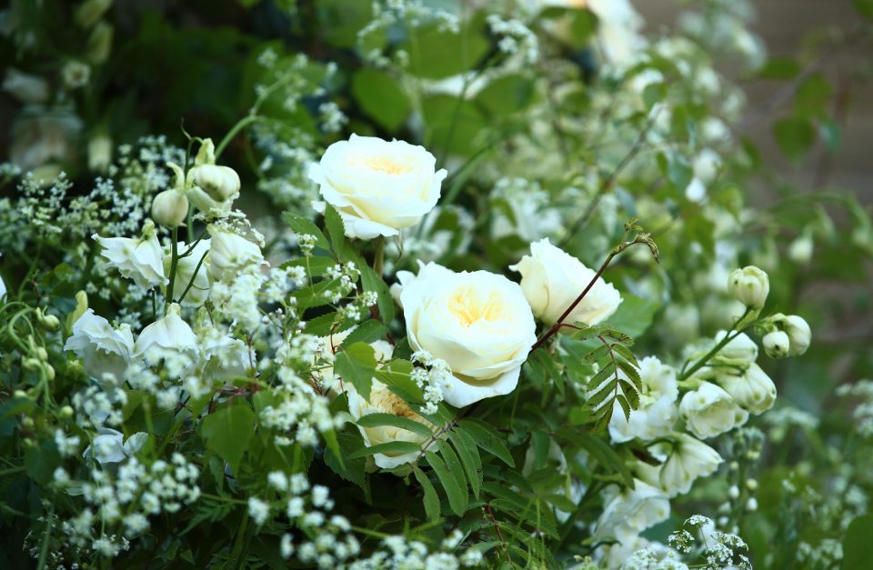  The display is lush, verdant and typically English - part of a subtle tribute to Meghan's new home