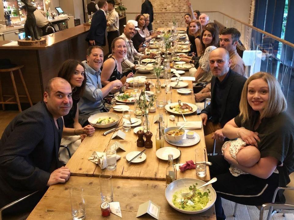  The cast reunited for a pre-wedding dinner in London