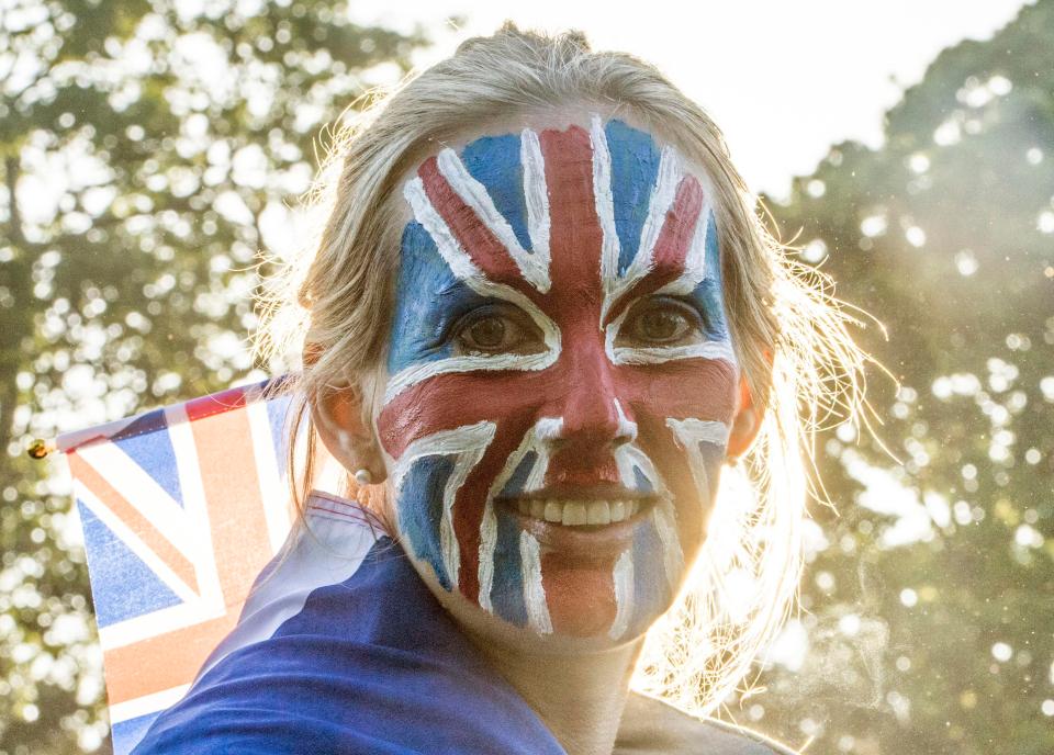  This woman wore her patriotism on her face