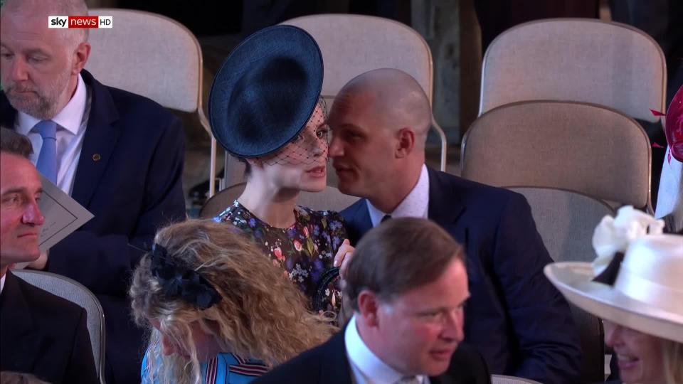  Viewers watching Tom and his wife Charlotte Riley lining up in St George's chapel called the wedding 'better than the Oscars'