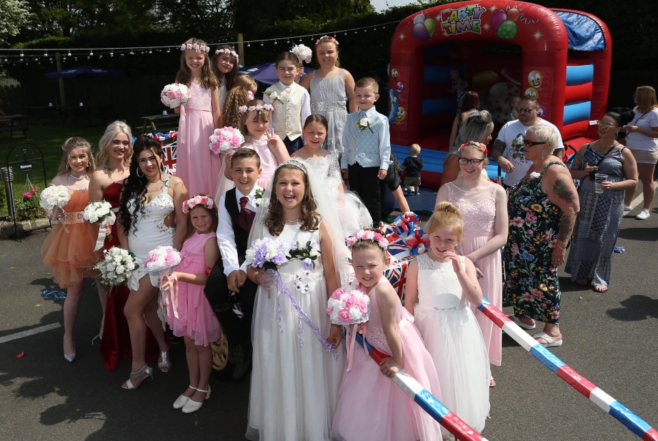 Nottingham residents came together to celebrate a ‘wedding’ between Tyler Meakin and Madison Pacey