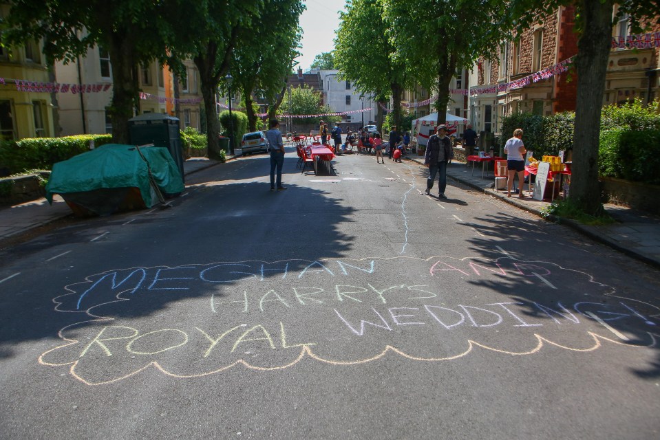 The road closures mean these residents have taken the chance to get creative