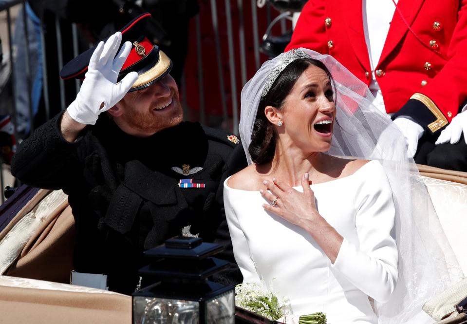  Meghan reacted with surprise as crowds cheered her name