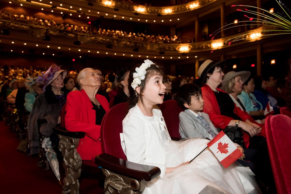 An excited little girl watches the Royal Wedding in Toronto