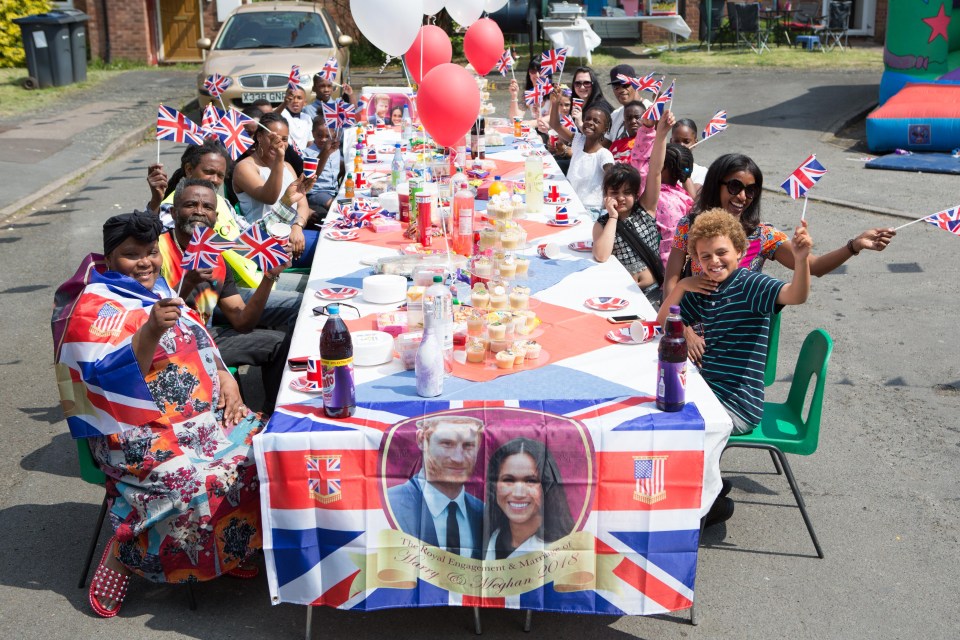 A street party held on King Edward’s Close in Birmingham, which was definitely union jack themed