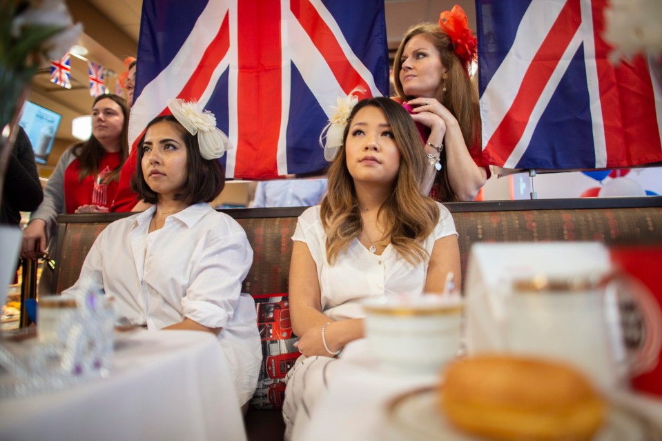 Wedding well wishers at a party in Ontario, Canada