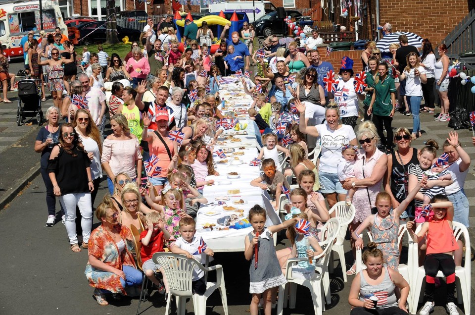 Residents of Yorkdale Place in Walker, Newcastle upon Tyne, come together for a joyous street party