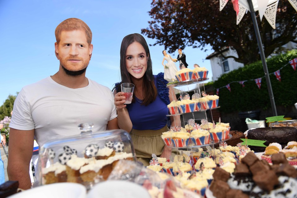 Harry and Meghan masks are the must have item of the day on Sherborne Avenue in Cardiff