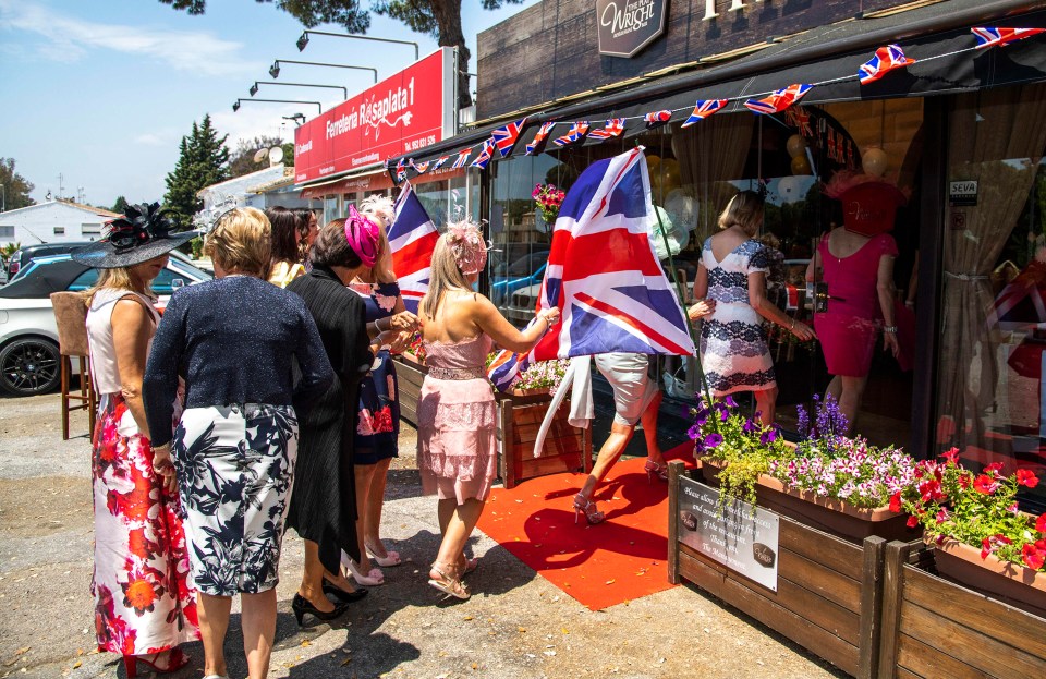 British holiday makers celebrate the Royal Wedding in Marbella