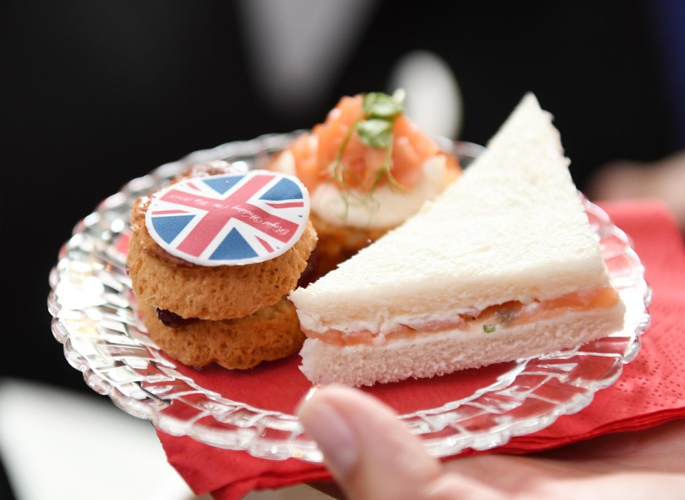 Traditional British party foods were on offer at the party in Hanover