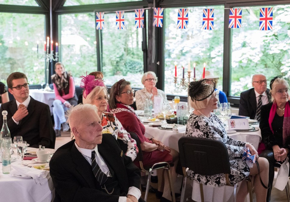 A Royal Wedding watching party gathers in Hanover, Germany