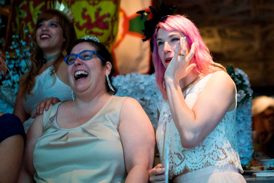 Laughter and tears: Two Royal Wedding watchers take in the ceremony from Washington DC