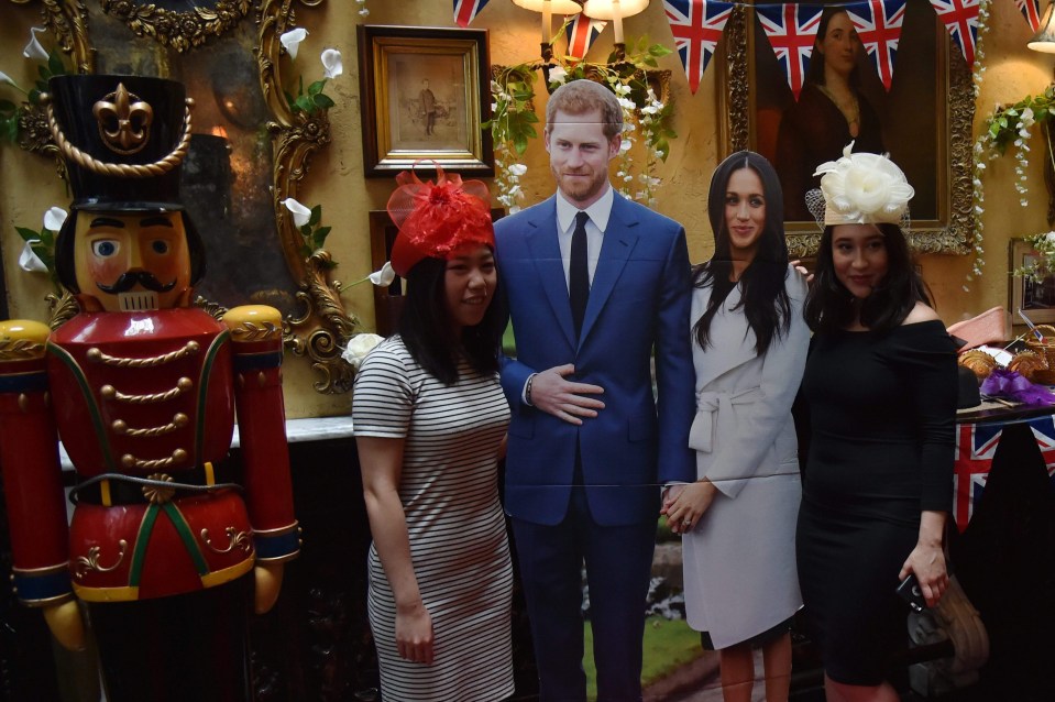 Well wishers stands with ‘Harry and Meghan’ at Lillie’s Victorian Establishment in New York