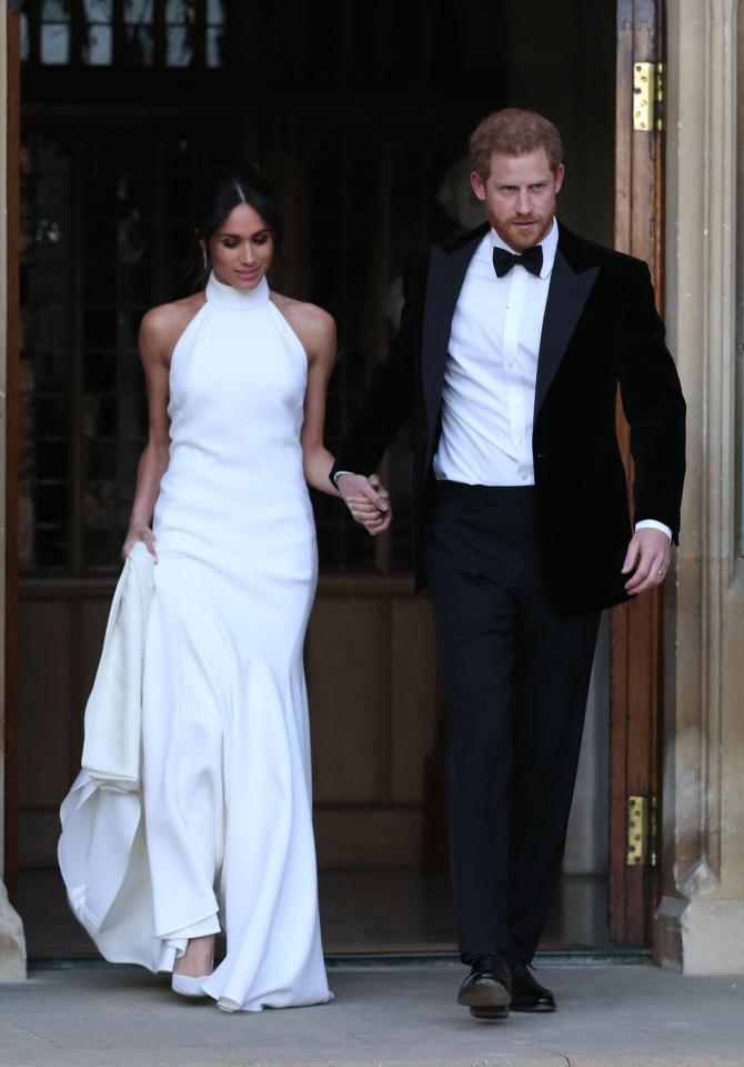  Prince Harry and Meghan leave for their reception together last night