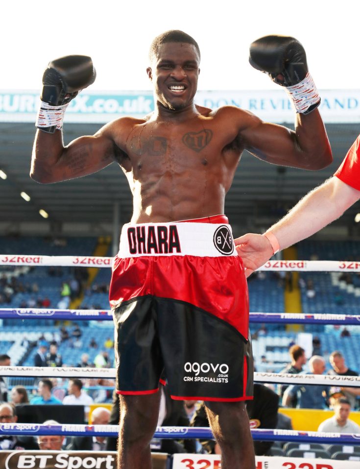  Ohara Davies celebrates his comfortable win in Leeds