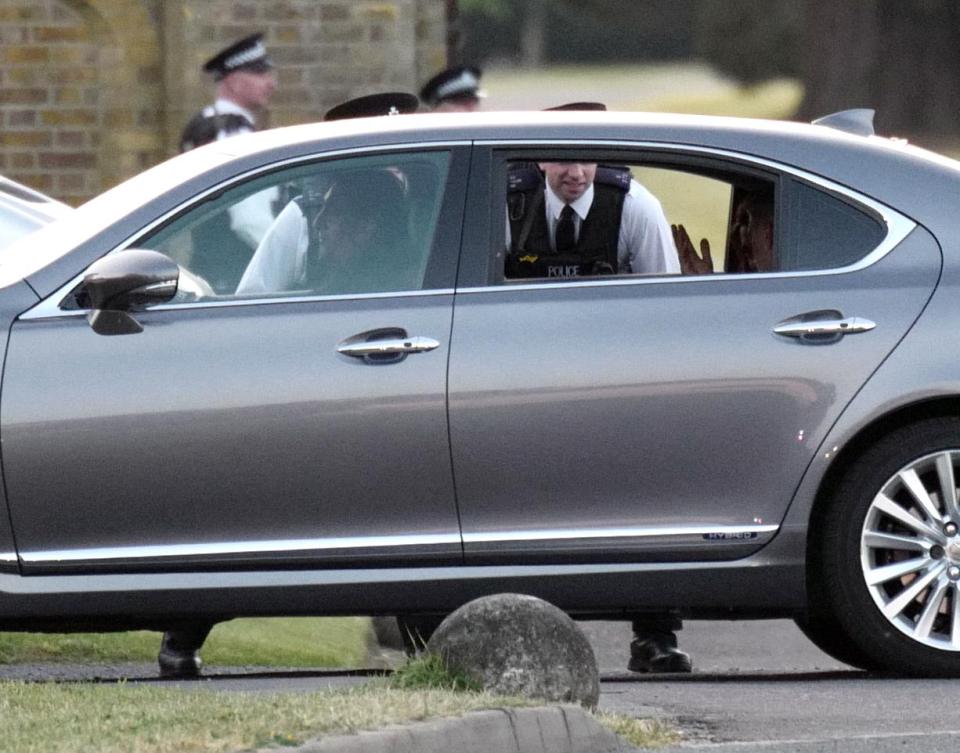  George Clooney's car was stopped by security as he approached Frogmore House for the Royal Wedding reception